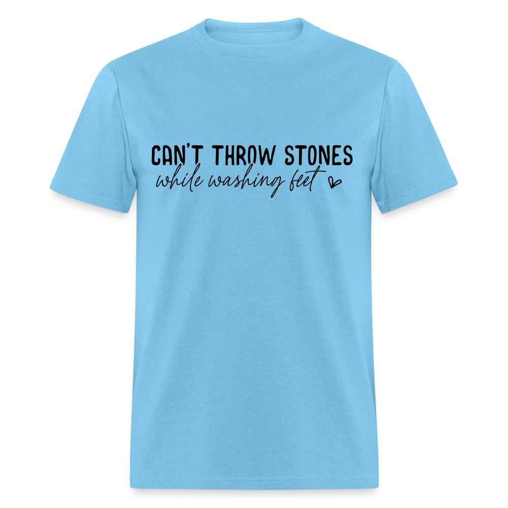 Can't Throw Stones While Washing Feet T-Shirt - white