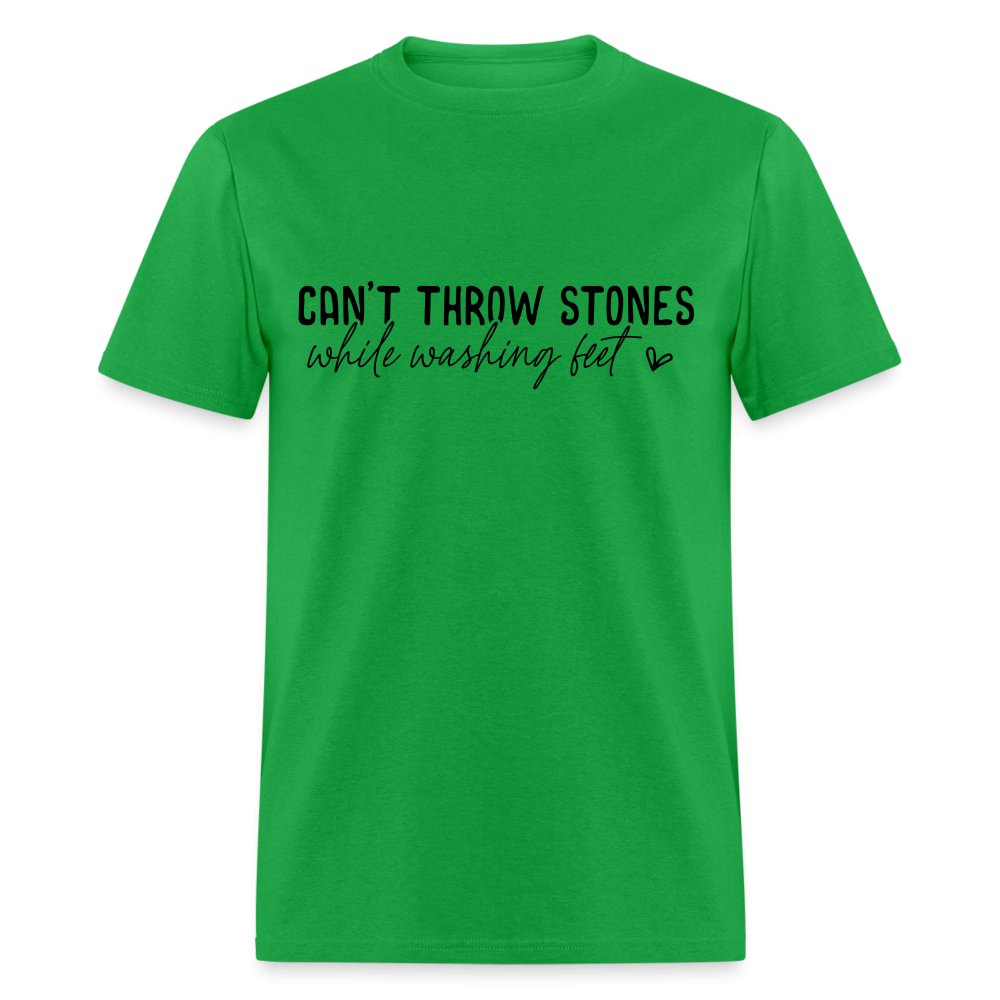 Can't Throw Stones While Washing Feet T-Shirt - white