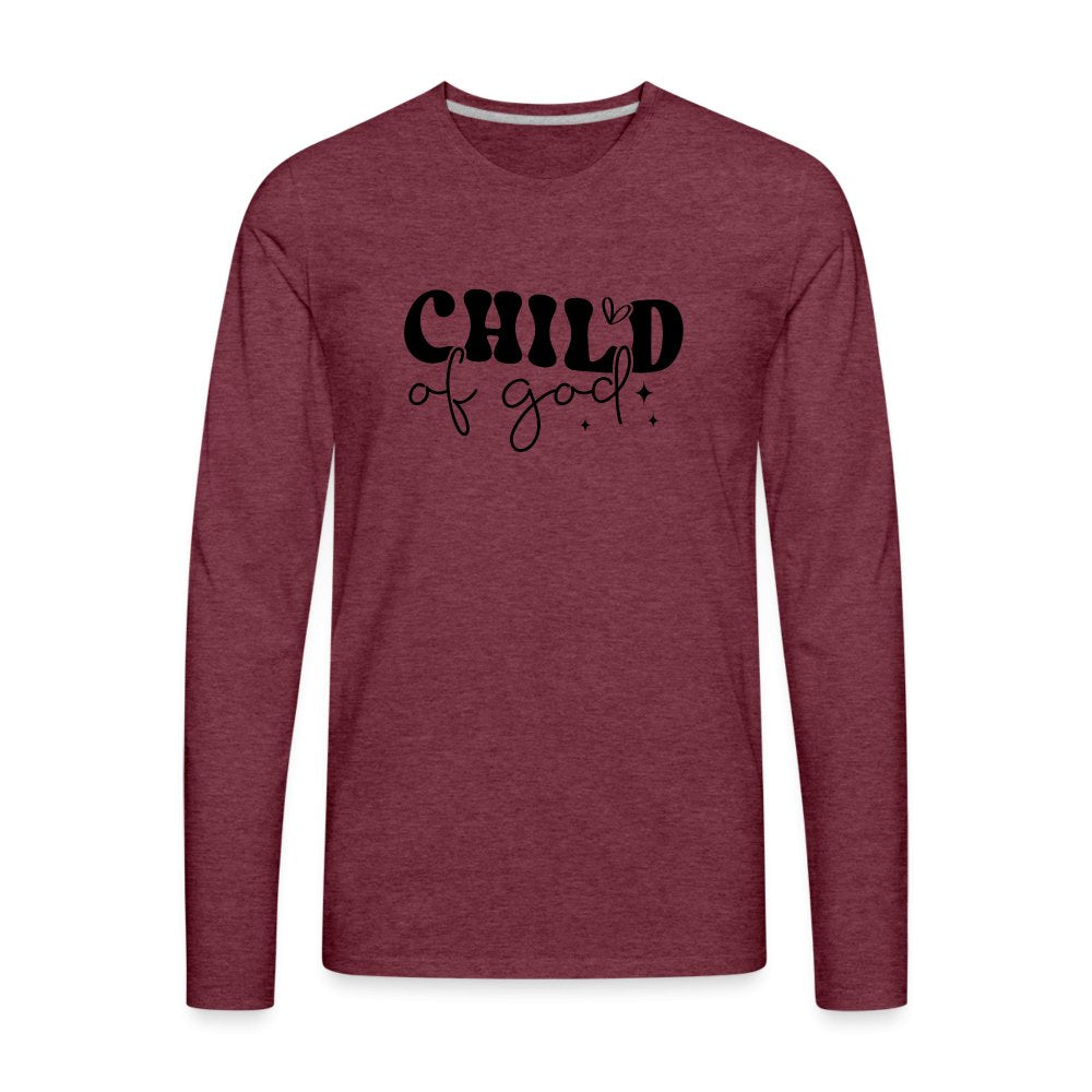 Child of God Men's Premium Long Sleeve T-Shirt - heather burgundy