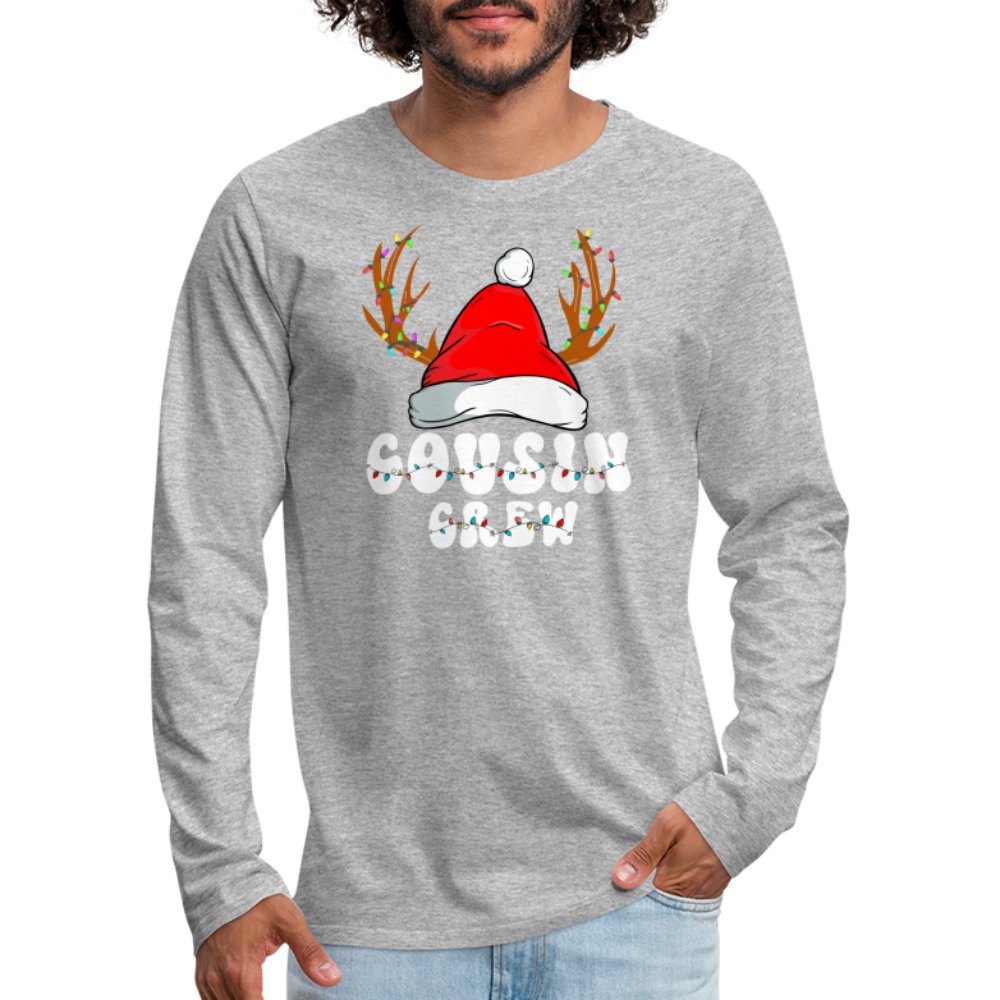 Christmas Cousin Crew Men's Premium Long Sleeve T-Shirt - heather gray