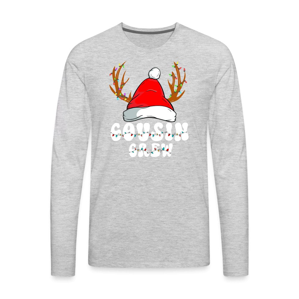 Christmas Cousin Crew Men's Premium Long Sleeve T-Shirt - heather gray