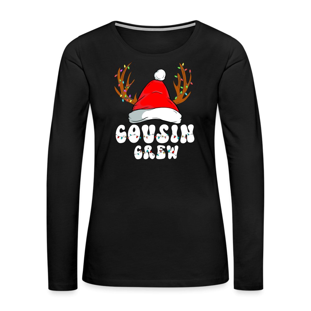 Christmas Cousin Crew Women's Premium Long Sleeve T-Shirt - black