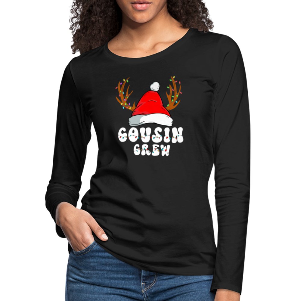 Christmas Cousin Crew Women's Premium Long Sleeve T-Shirt - black