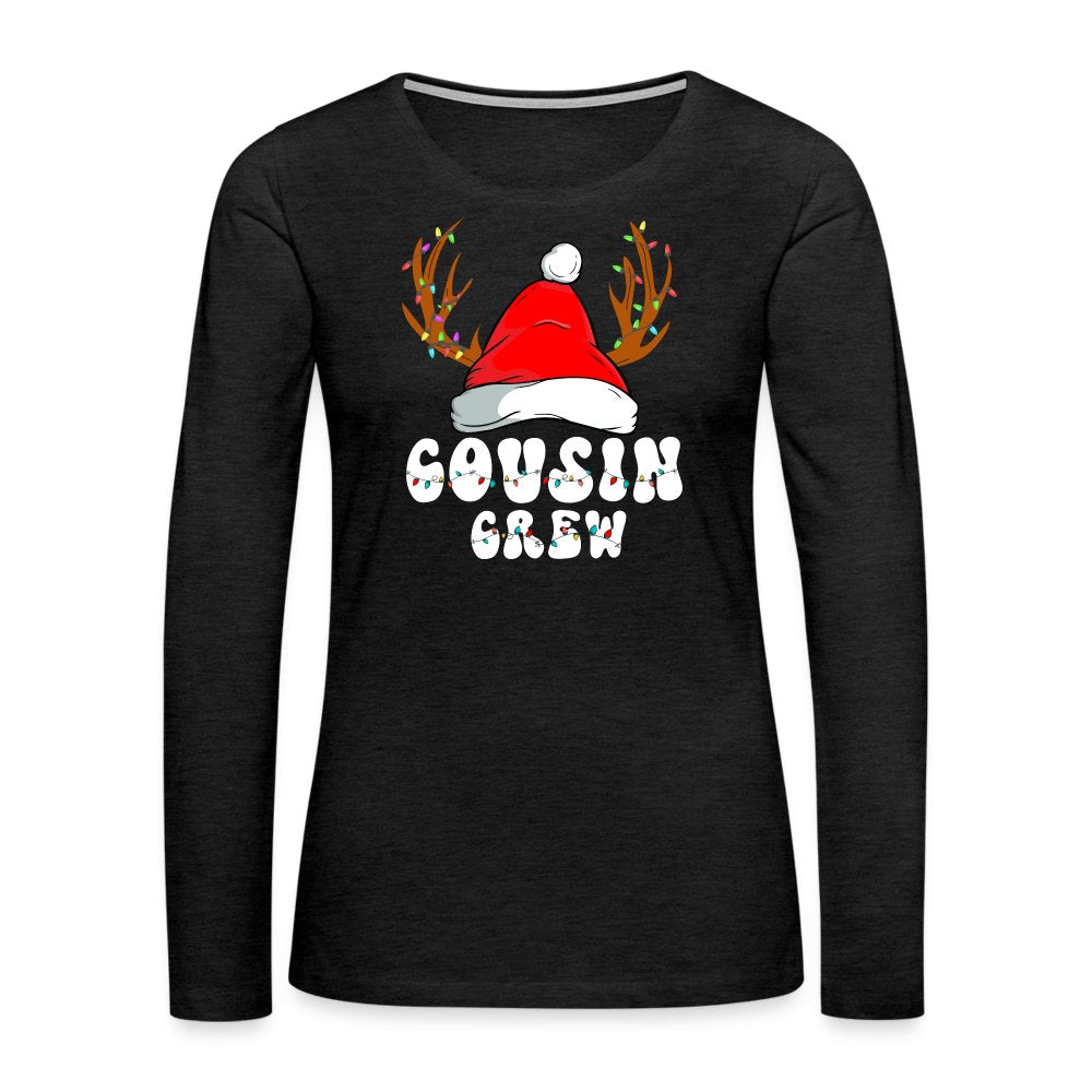 Christmas Cousin Crew Women's Premium Long Sleeve T-Shirt - charcoal grey