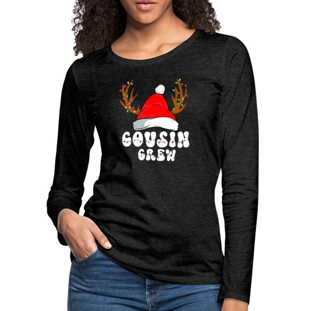 Christmas Cousin Crew Women's Premium Long Sleeve T-Shirt - charcoal grey