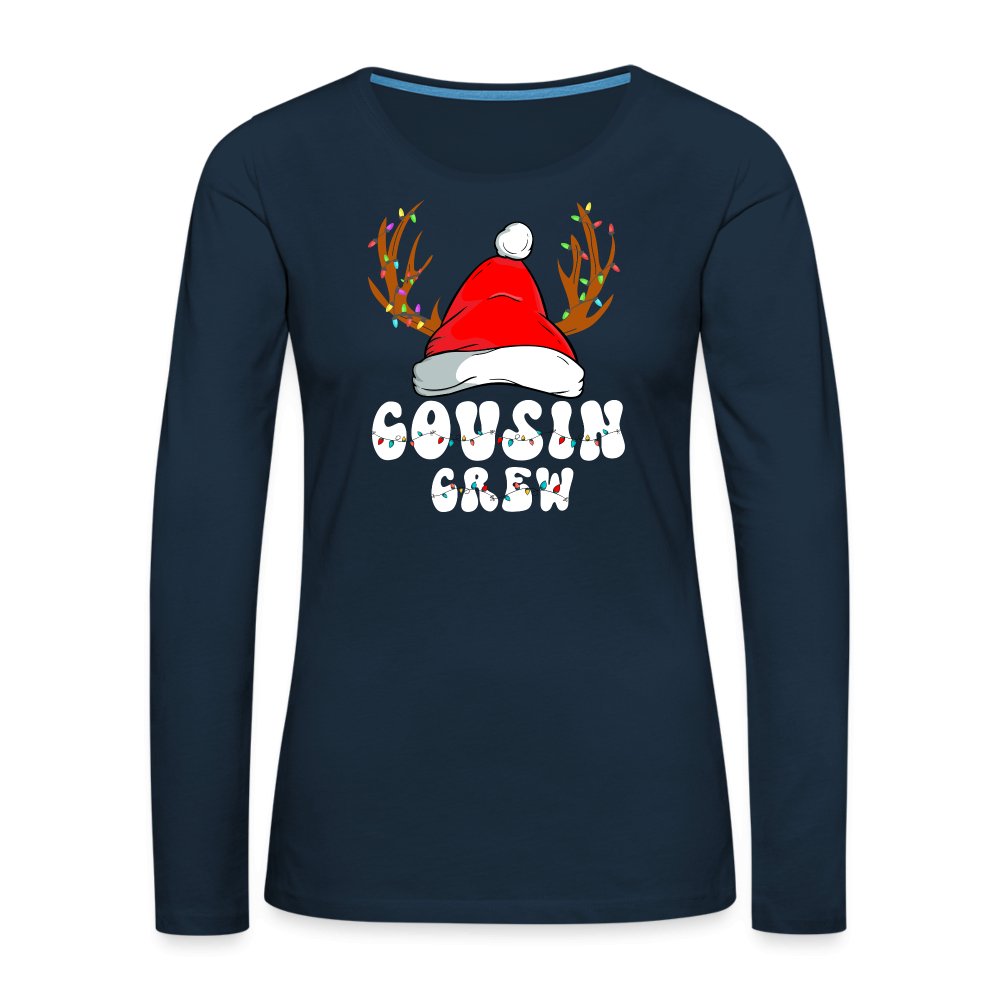 Christmas Cousin Crew Women's Premium Long Sleeve T-Shirt - deep navy