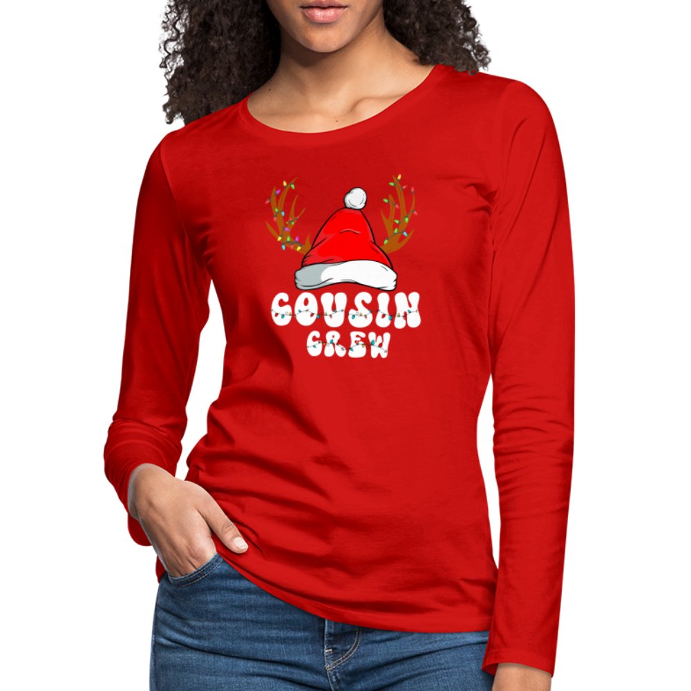 Christmas Cousin Crew Women's Premium Long Sleeve T-Shirt - red