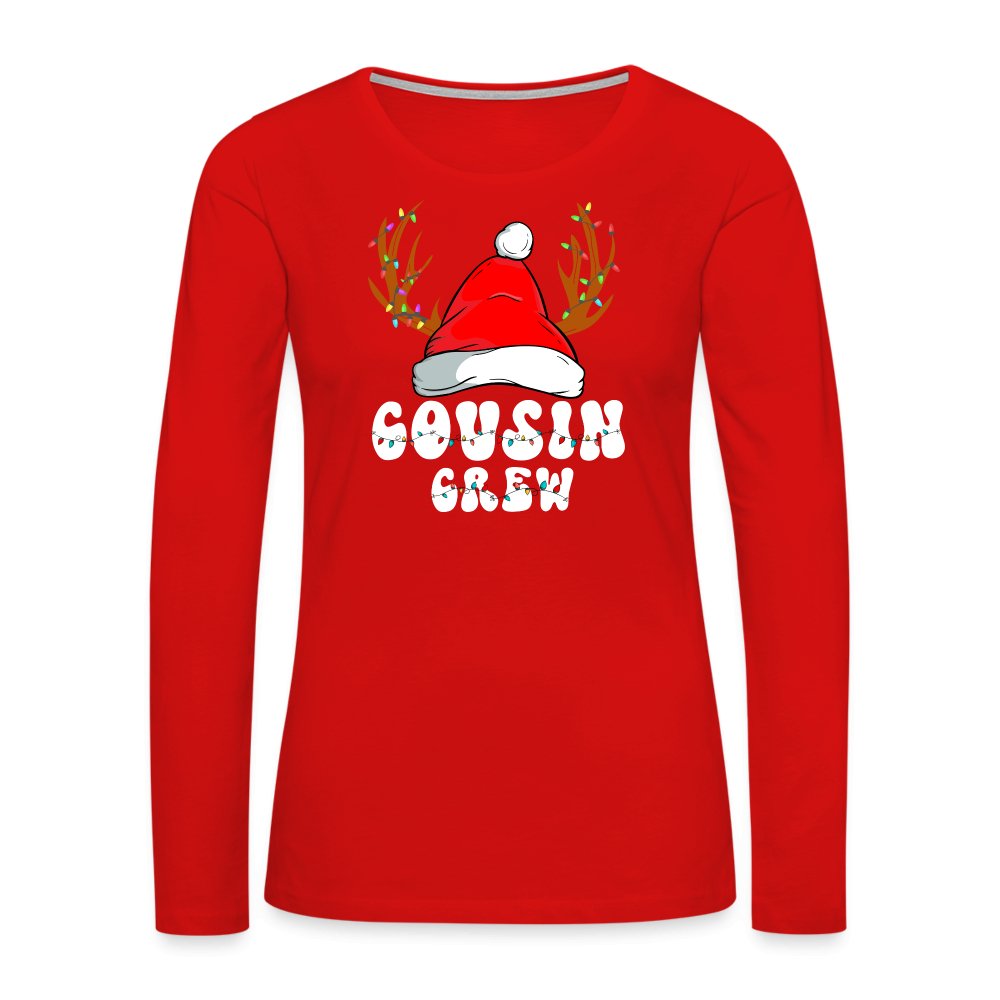 Christmas Cousin Crew Women's Premium Long Sleeve T-Shirt - red