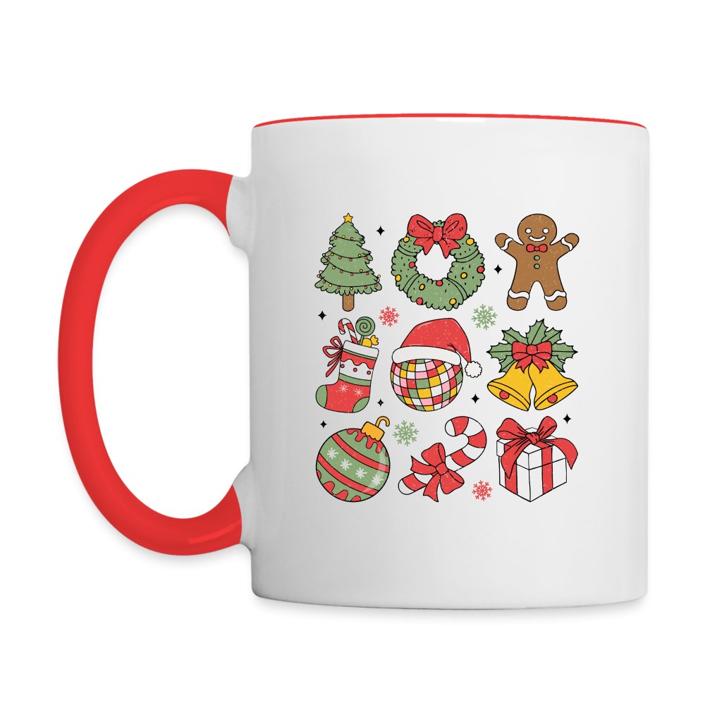 Christmas Themed Holiday Coffee Mug - white/red