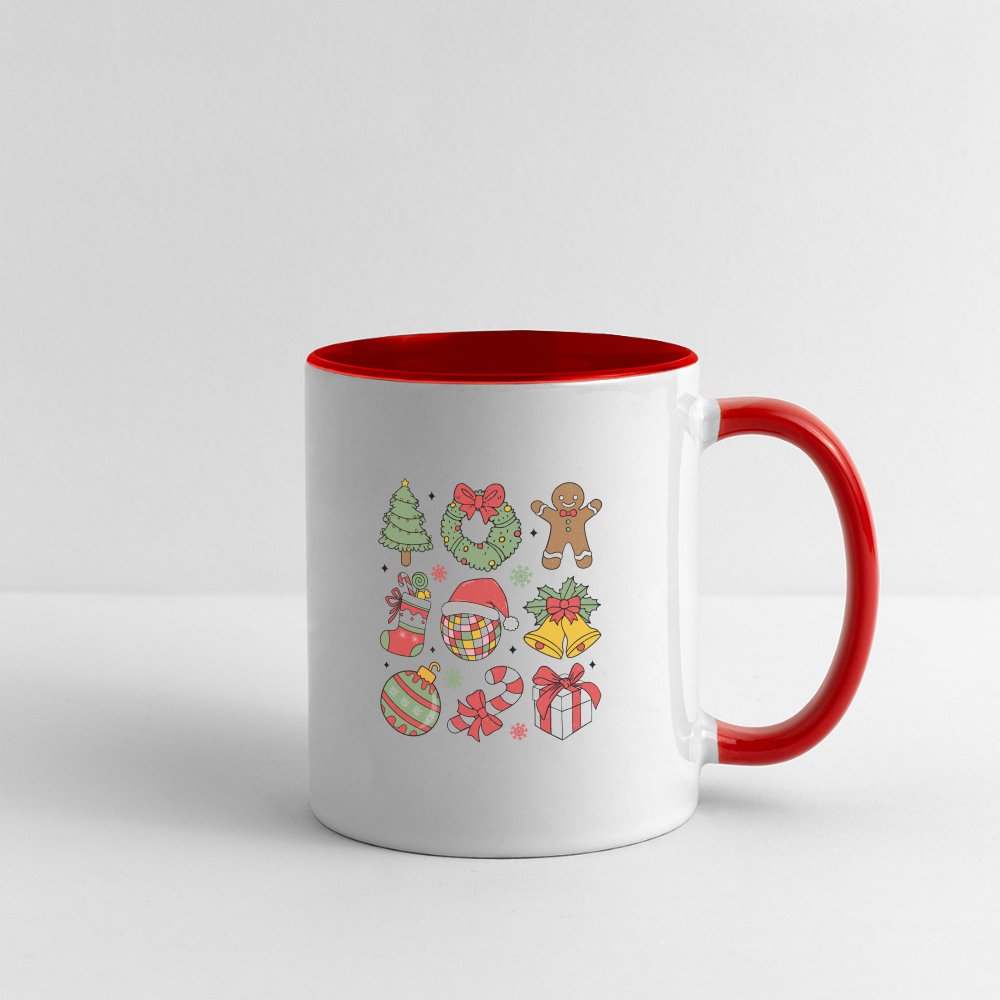 Christmas Themed Holiday Coffee Mug - white/red