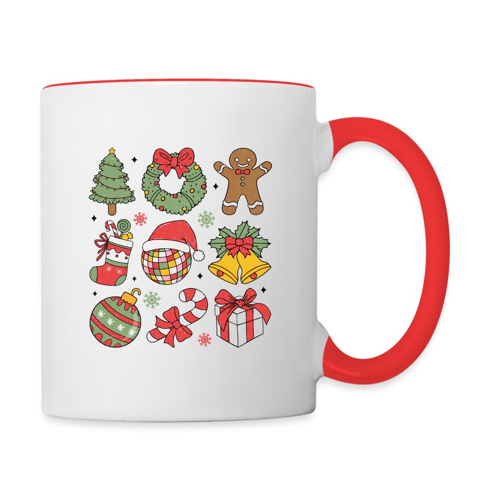 Christmas Themed Holiday Coffee Mug - white/red