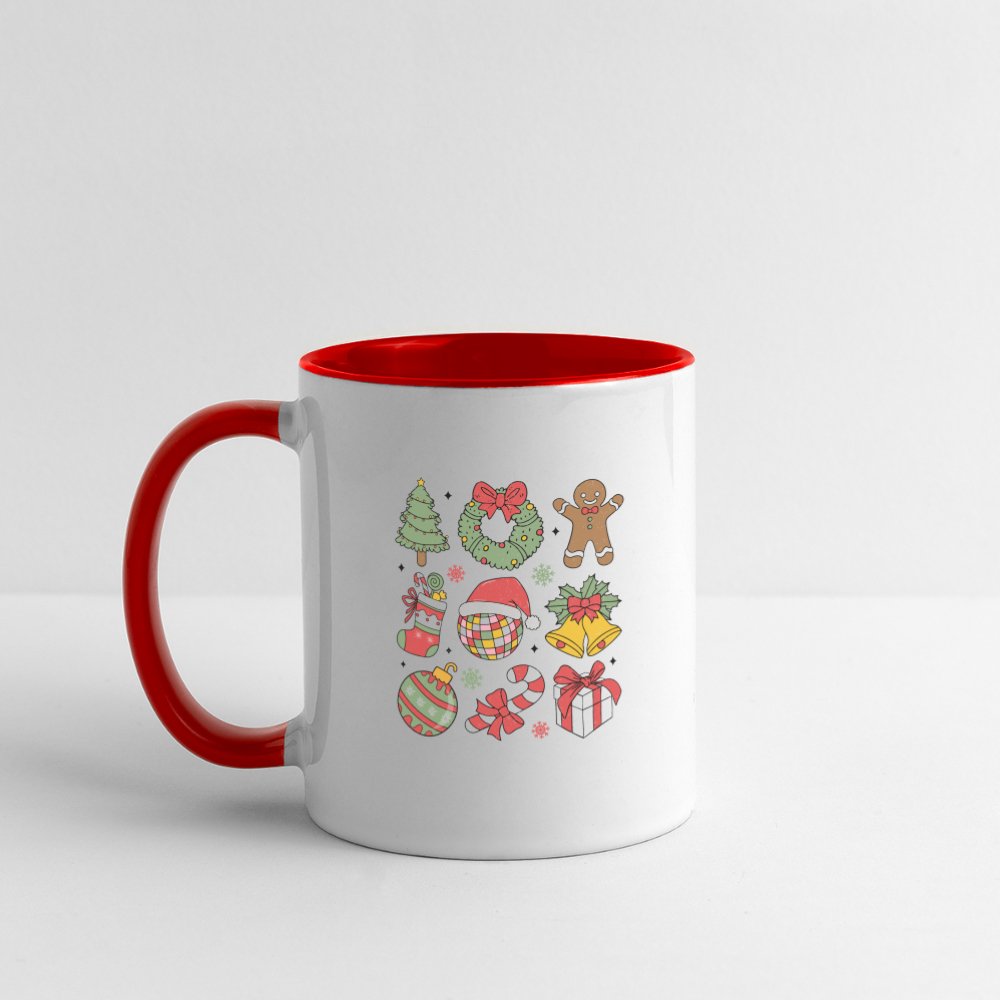 Christmas Themed Holiday Coffee Mug - white/red