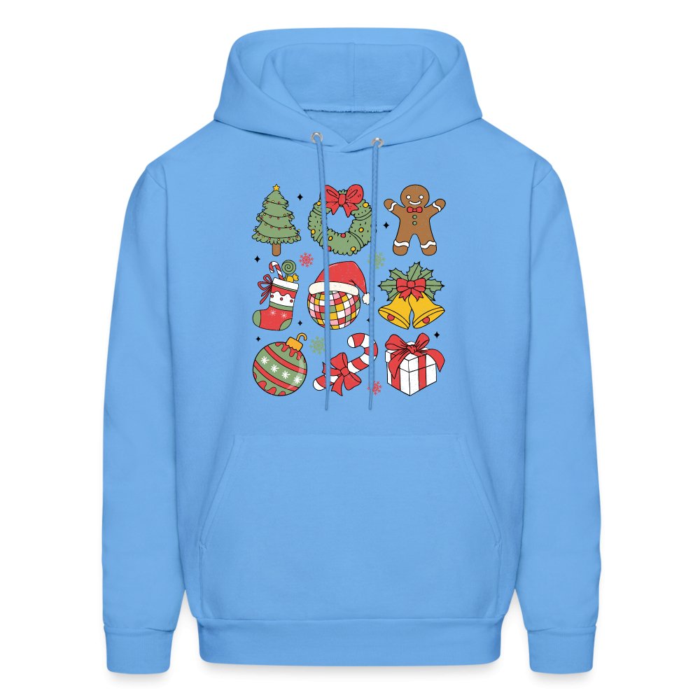 Christmas Themed Holiday Hoodie - carolina blue