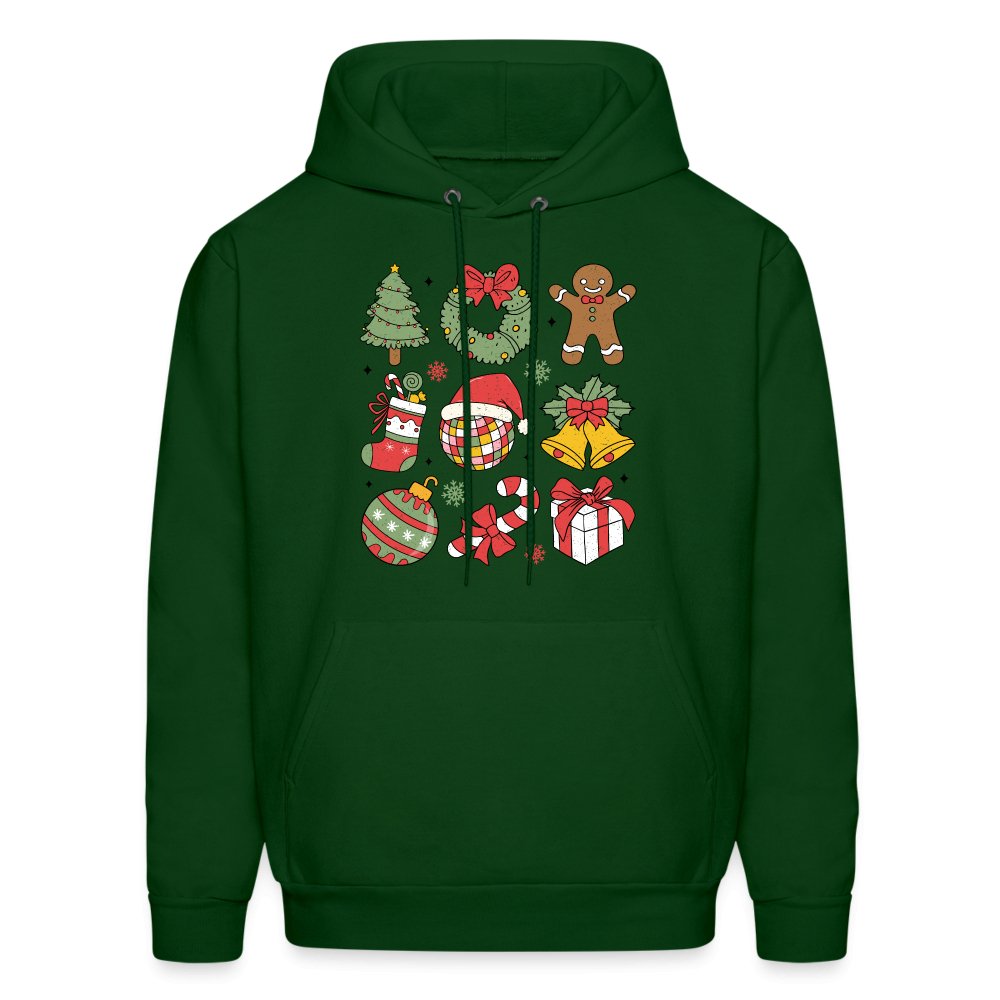 Christmas Themed Holiday Hoodie - forest green