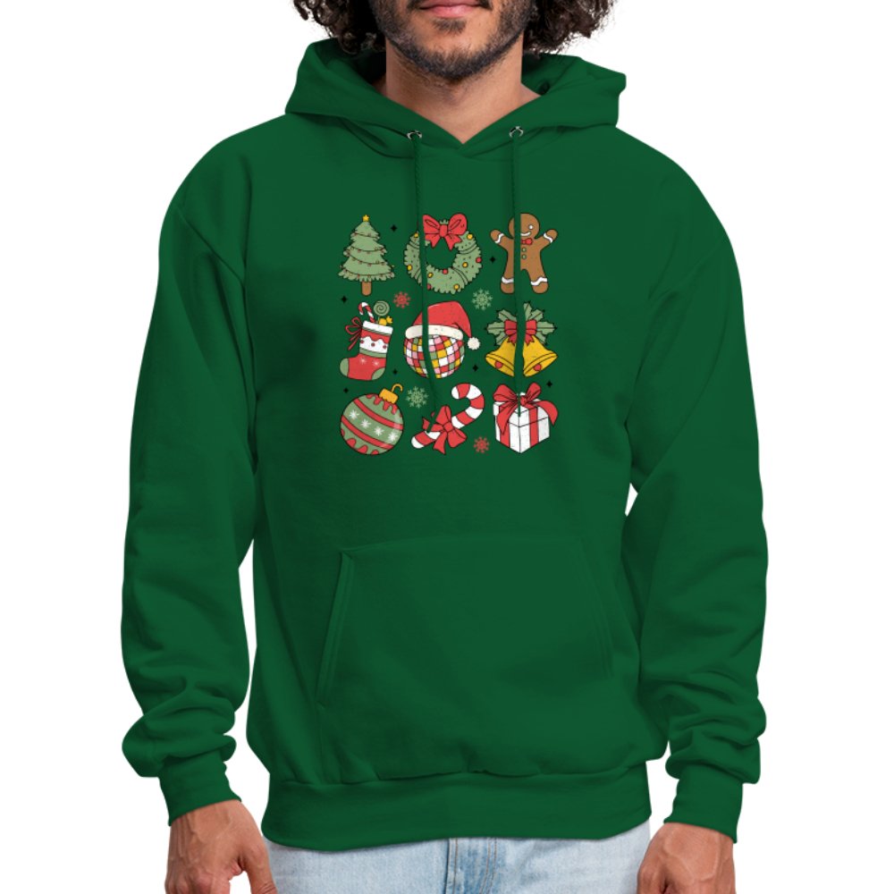 Christmas Themed Holiday Hoodie - forest green