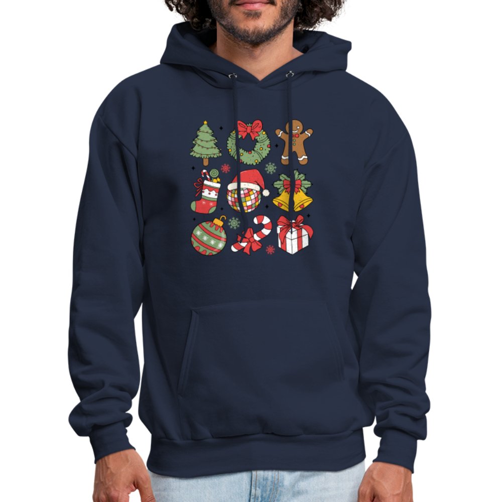 Christmas Themed Holiday Hoodie - navy