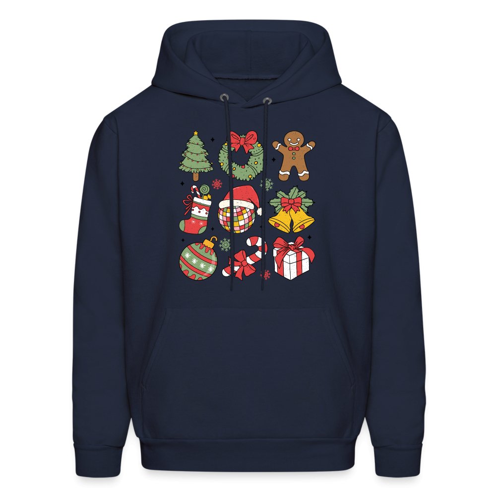 Christmas Themed Holiday Hoodie - navy