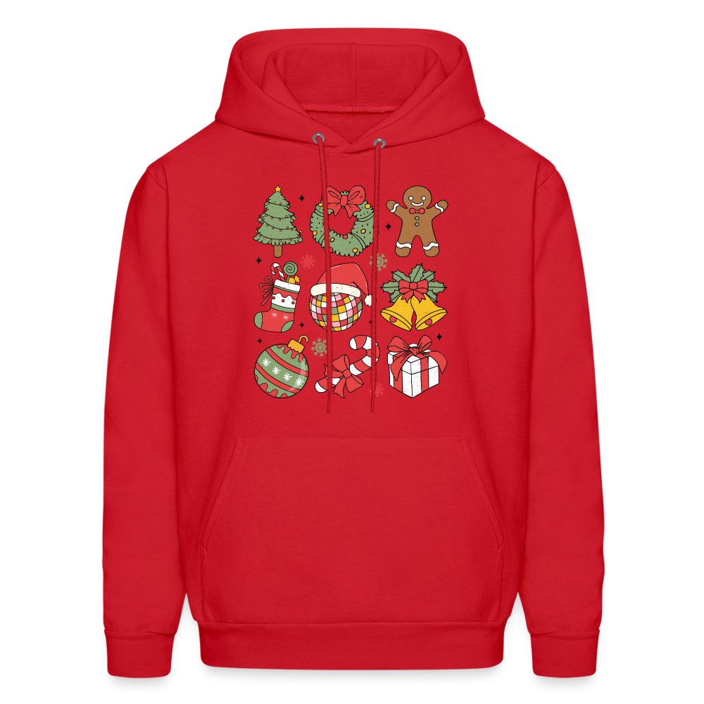 Christmas Themed Holiday Hoodie - red