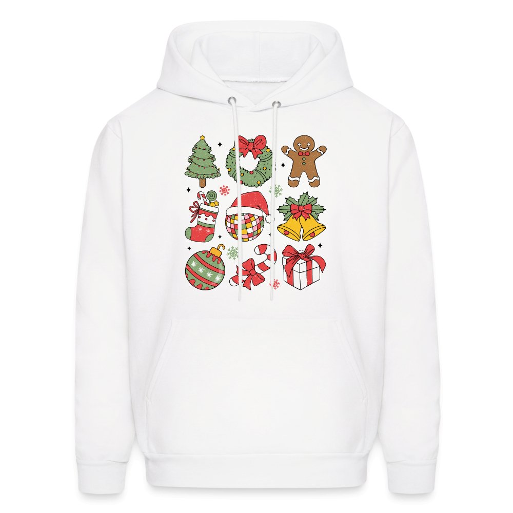 Christmas Themed Holiday Hoodie - white