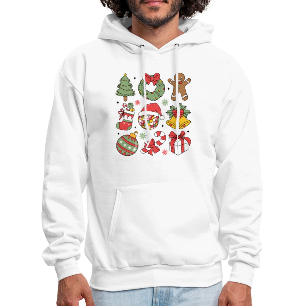 Christmas Themed Holiday Hoodie - white