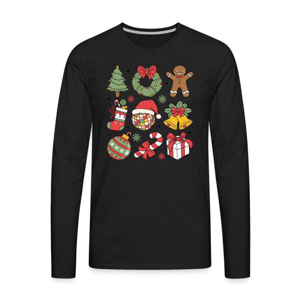 Christmas Themed Holiday Men's Premium Long Sleeve T-Shirt - black