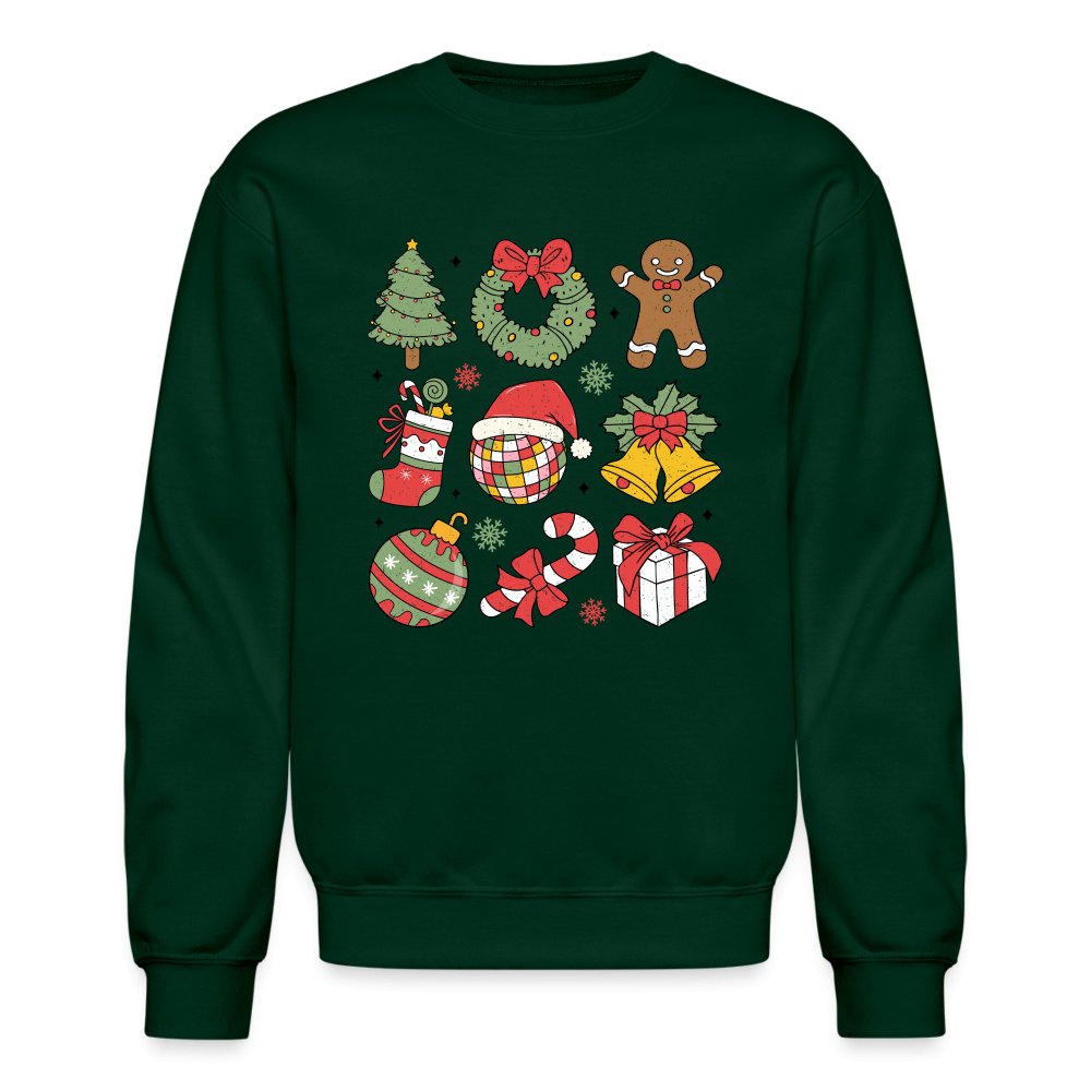 Christmas Themed Holiday Sweatshirt - forest green