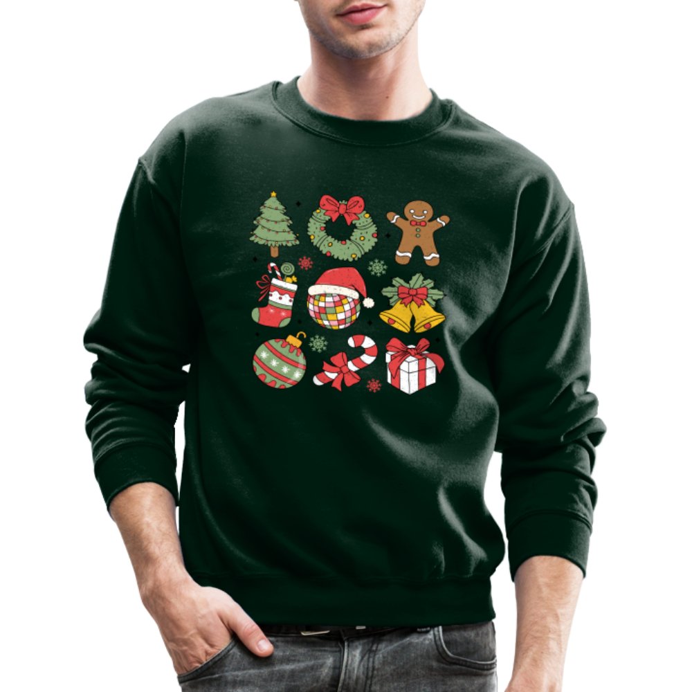 Christmas Themed Holiday Sweatshirt - forest green