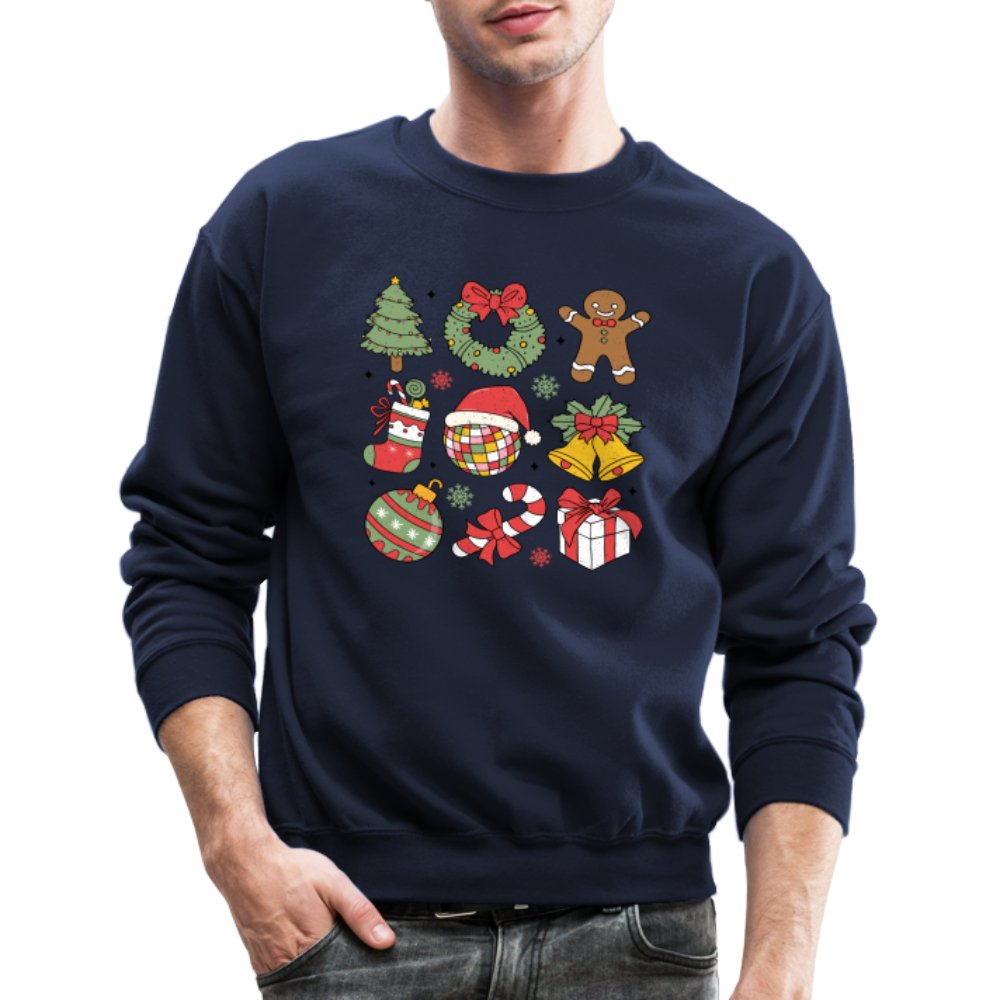 Christmas Themed Holiday Sweatshirt - navy