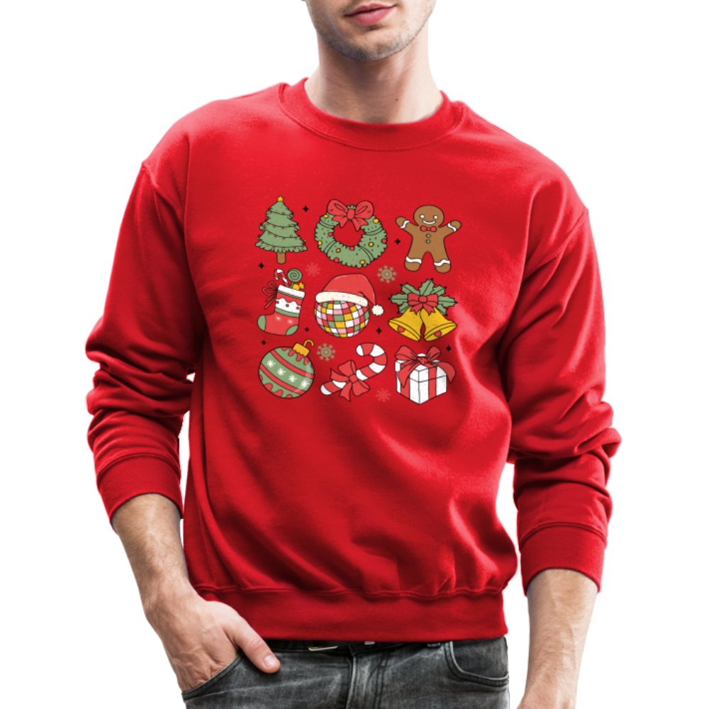 Christmas Themed Holiday Sweatshirt - red