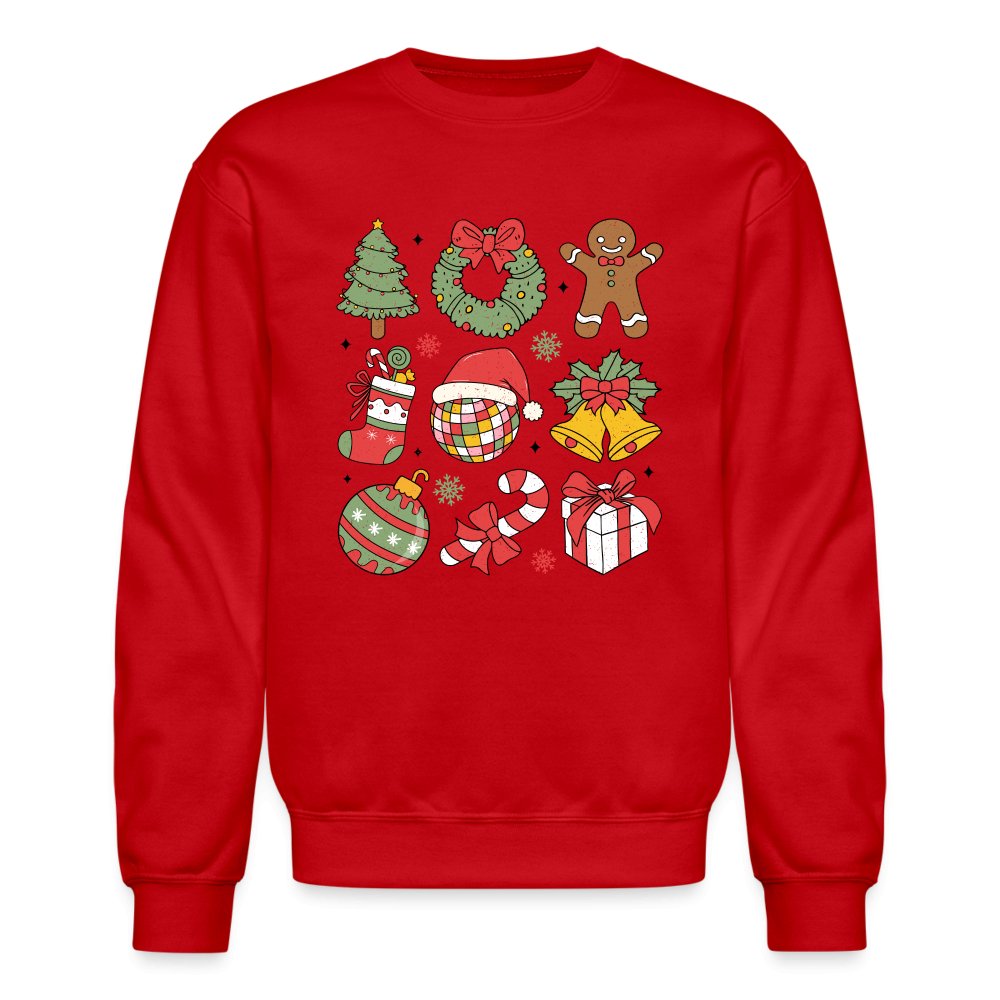 Christmas Themed Holiday Sweatshirt - red