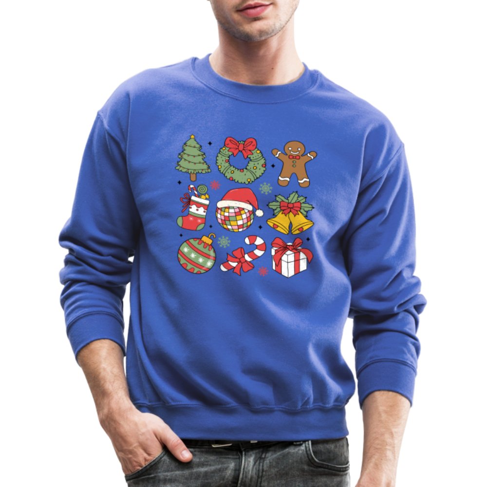 Christmas Themed Holiday Sweatshirt - royal blue