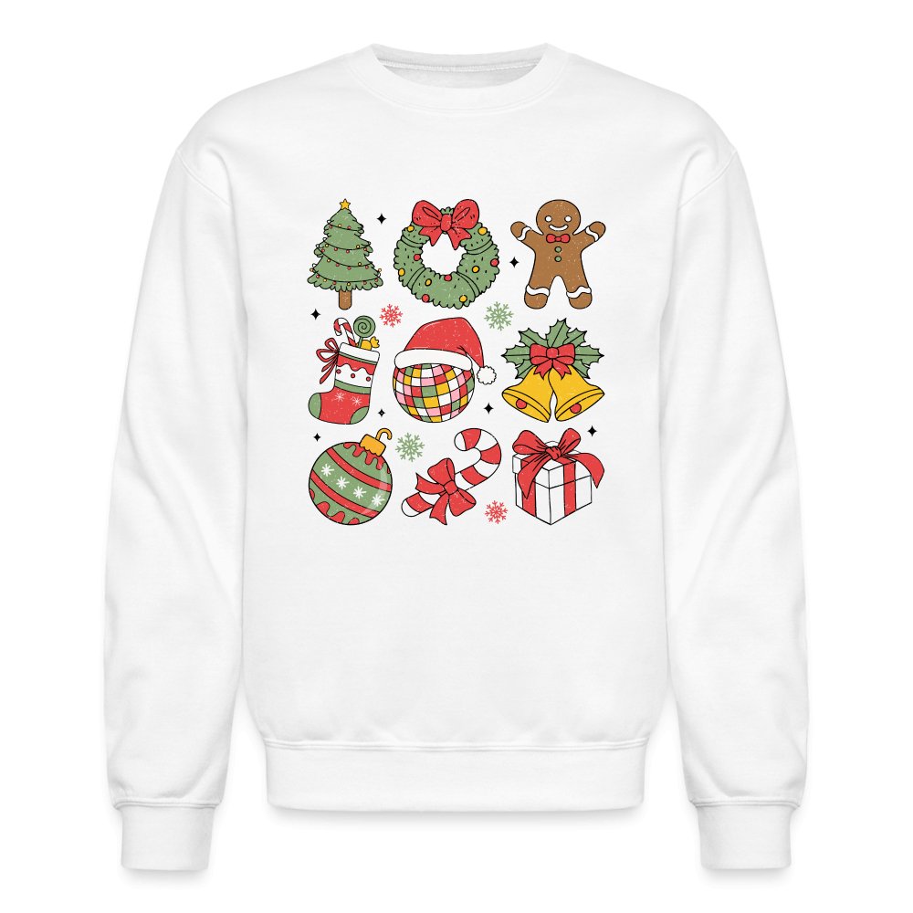 Christmas Themed Holiday Sweatshirt - white