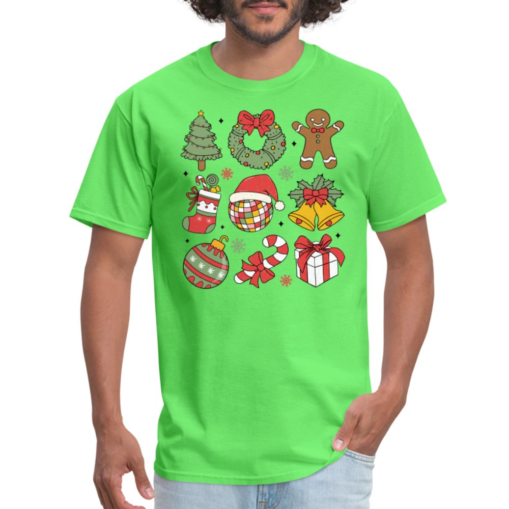 Christmas Themed Holiday T-Shirt - kiwi