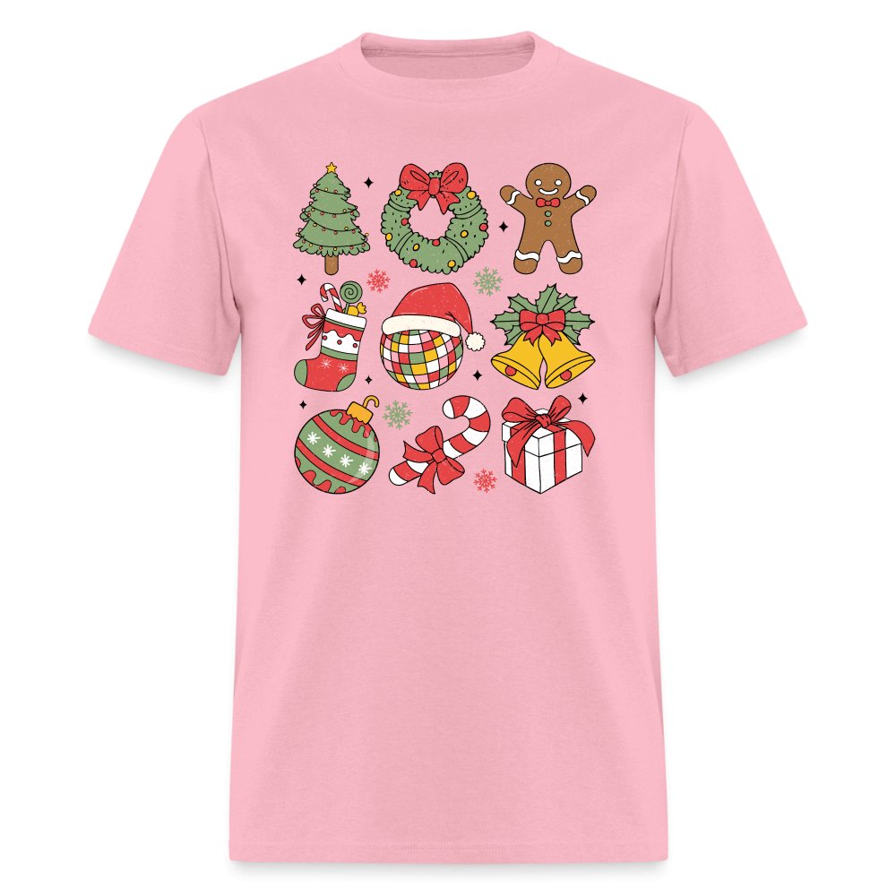 Christmas Themed Holiday T-Shirt - pink