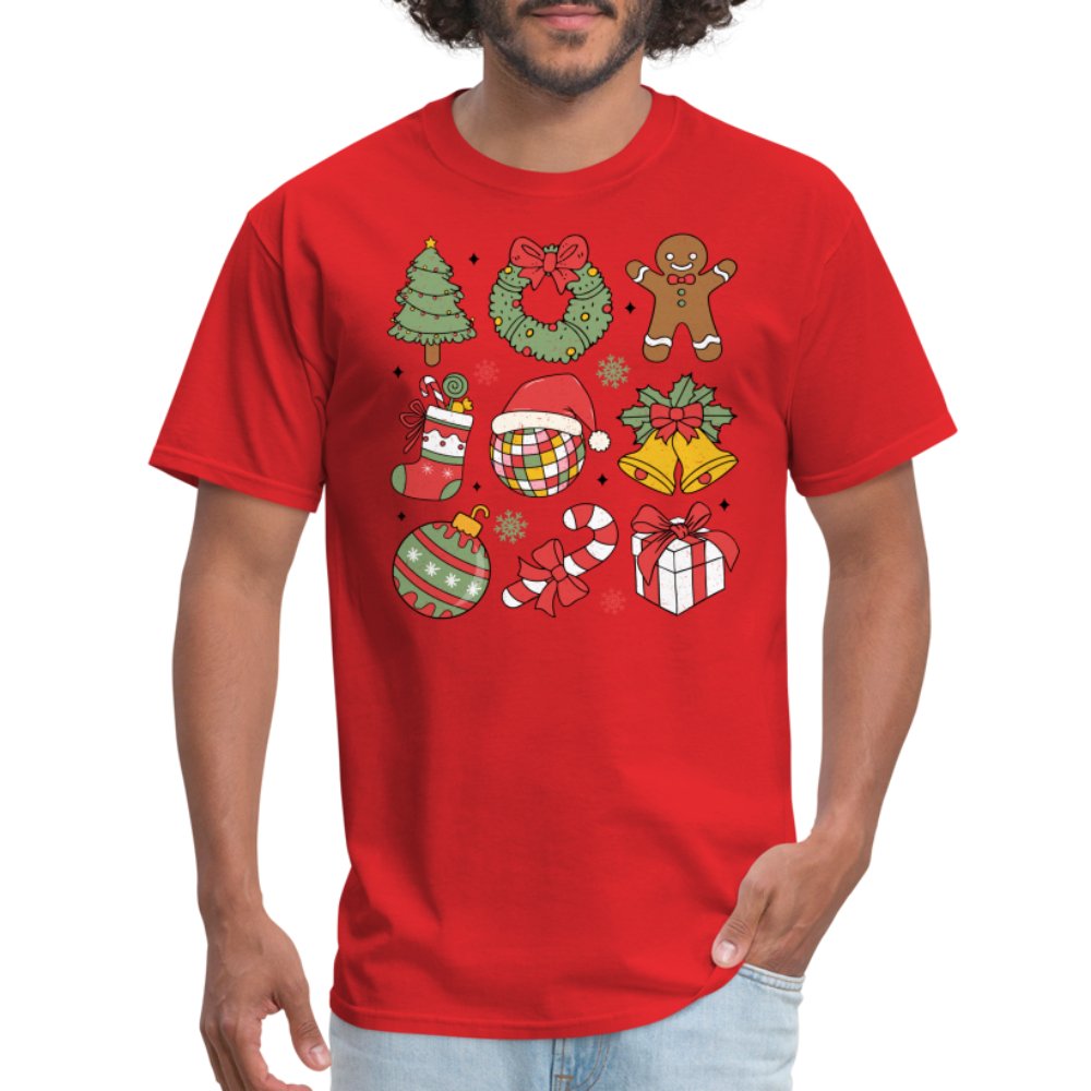 Christmas Themed Holiday T-Shirt - red