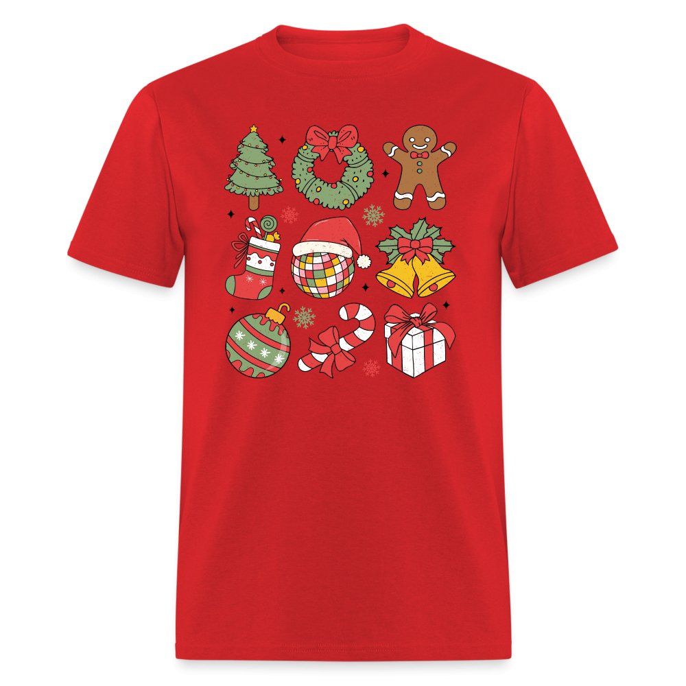 Christmas Themed Holiday T-Shirt - red