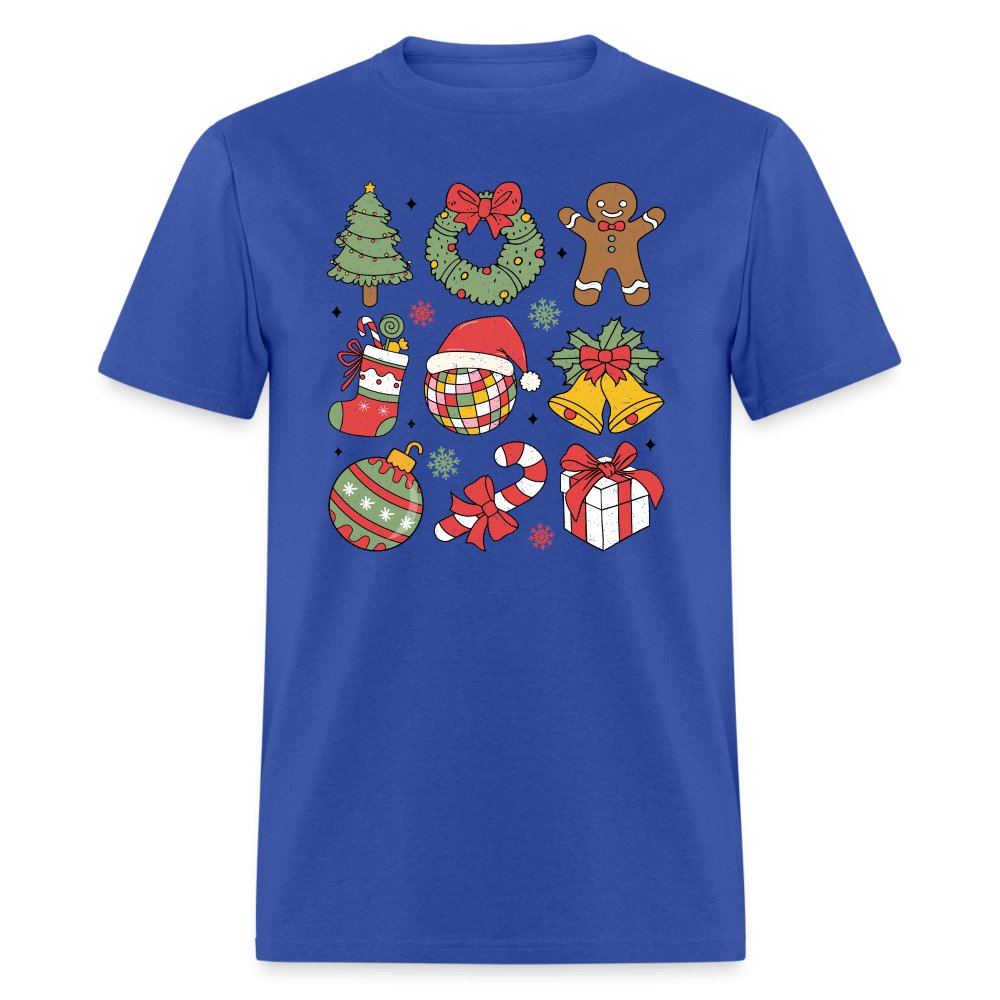 Christmas Themed Holiday T-Shirt - royal blue