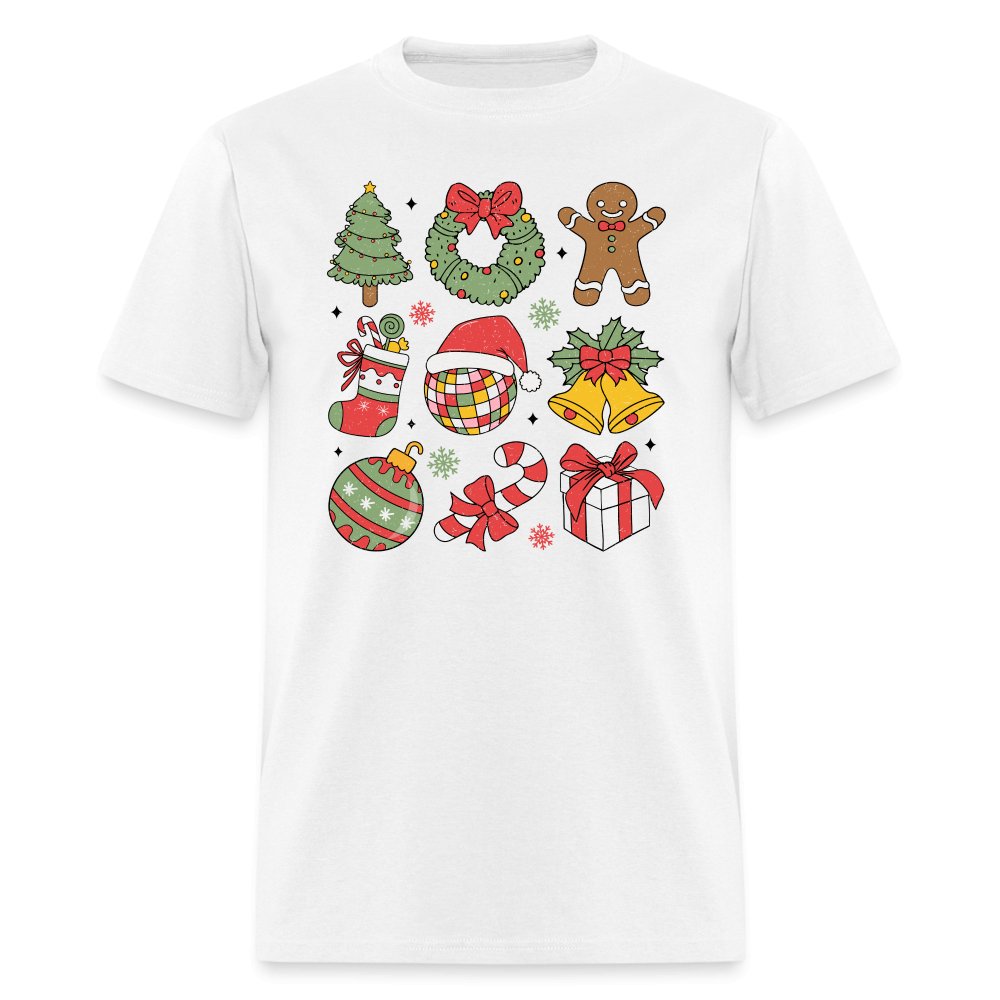 Christmas Themed Holiday T-Shirt - white