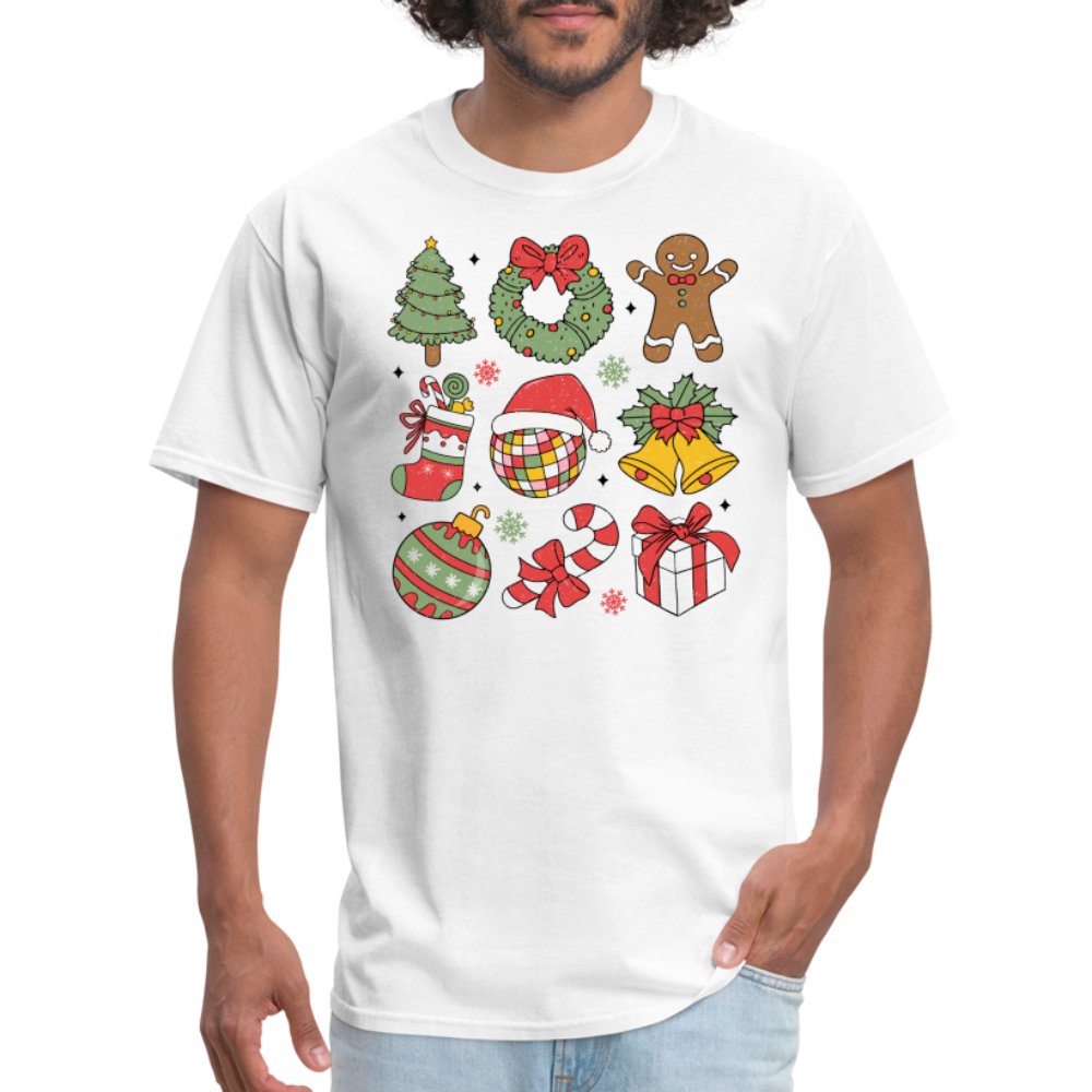 Christmas Themed Holiday T-Shirt - white