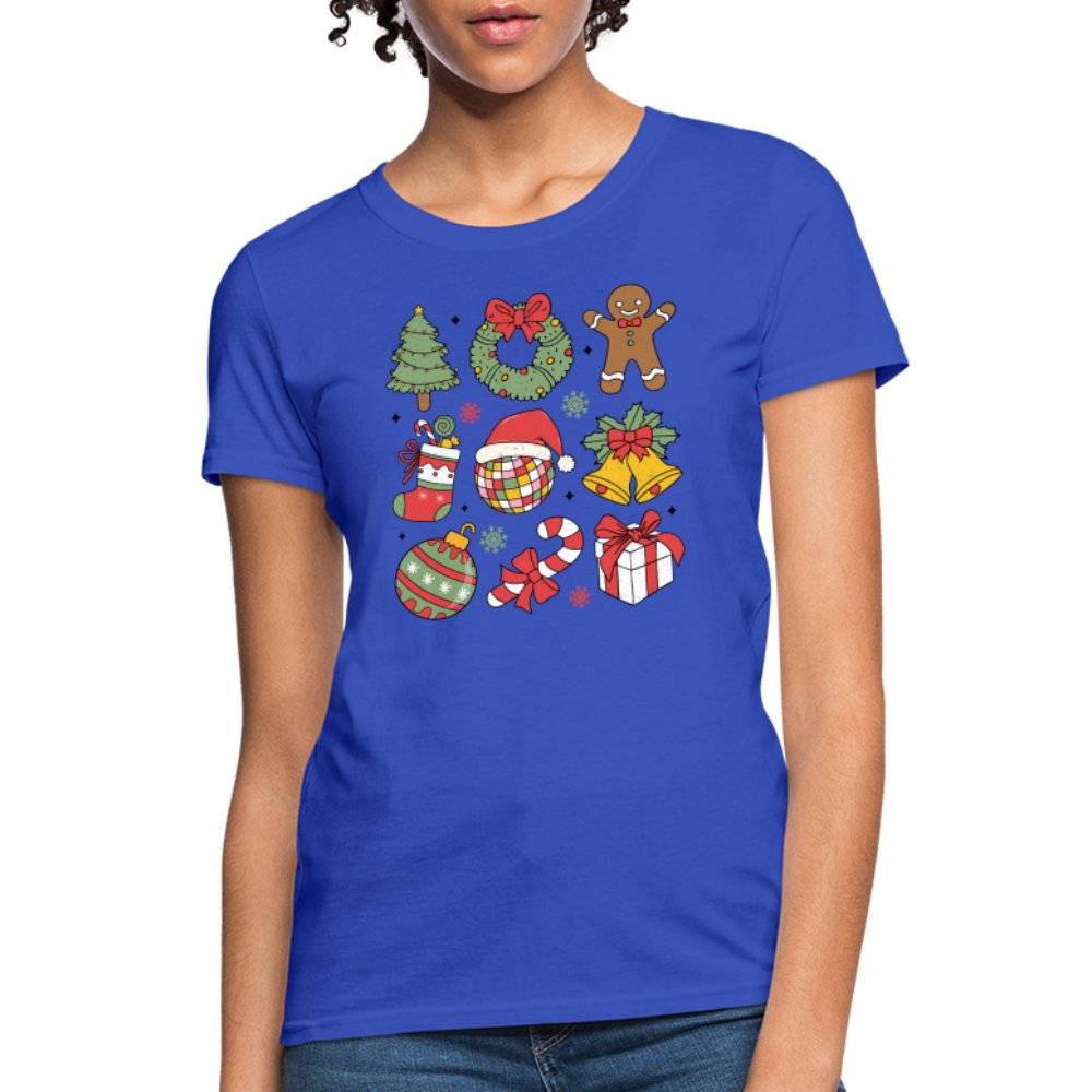 Christmas Themed Holiday Women's Contoured T-Shirt - royal blue