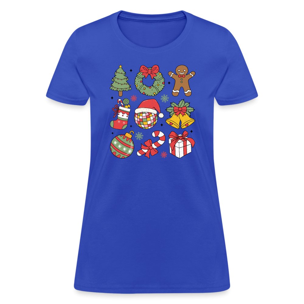 Christmas Themed Holiday Women's Contoured T-Shirt - royal blue