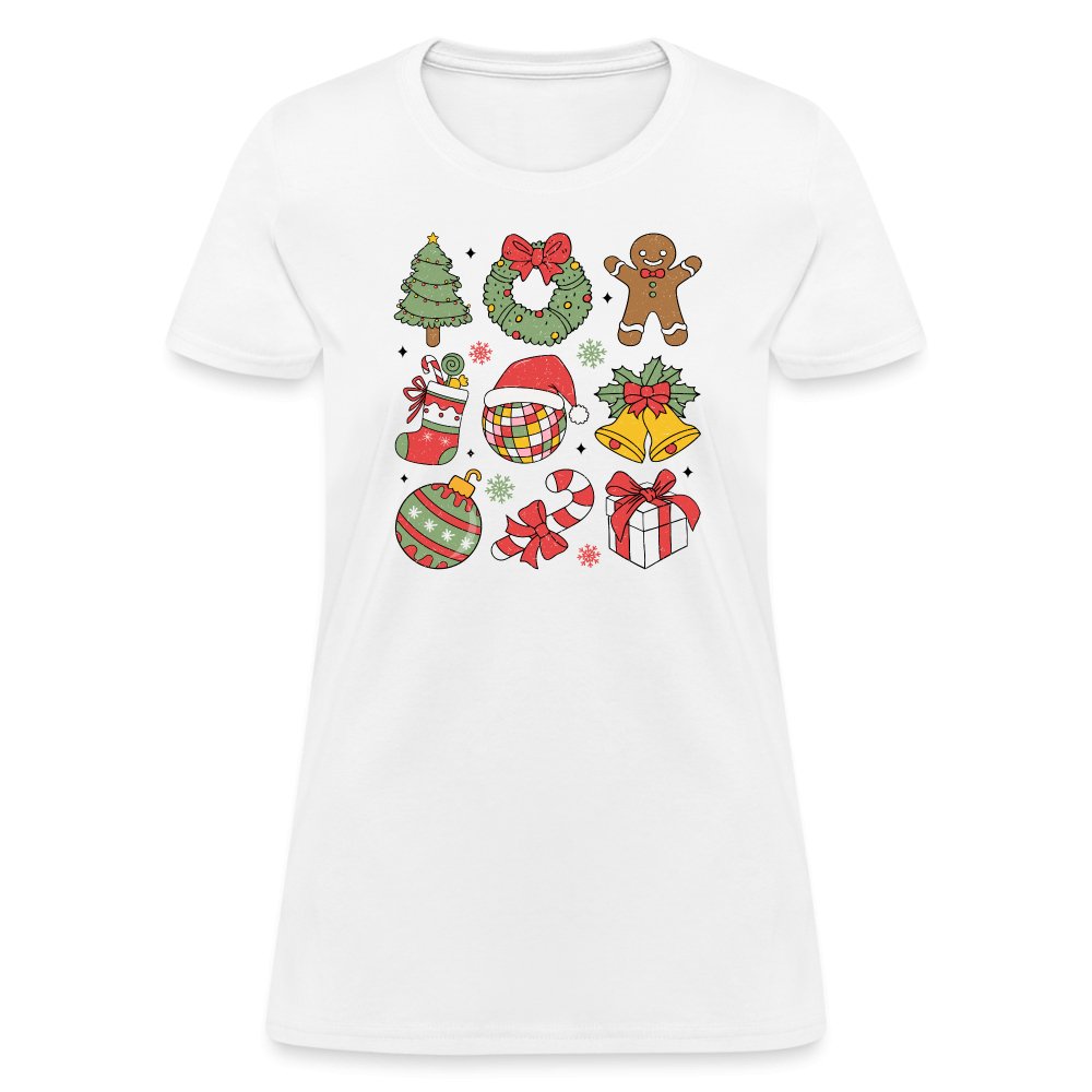 Christmas Themed Holiday Women's Contoured T-Shirt - white