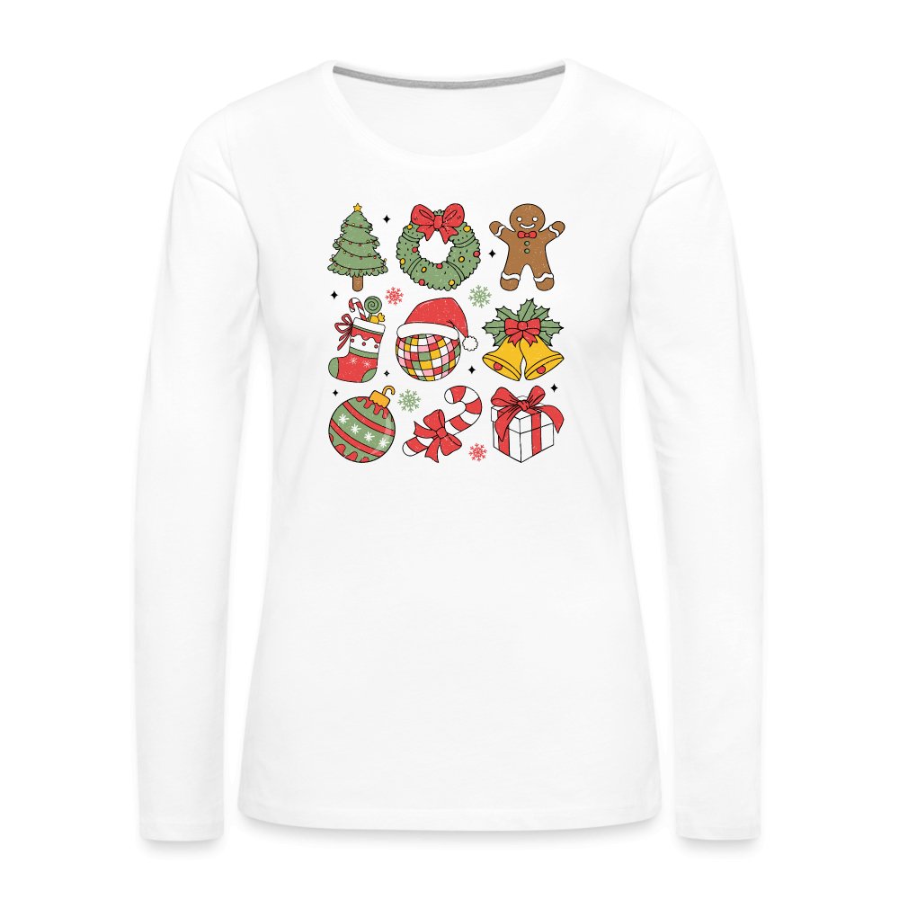 Christmas Themed Holiday Women's Premium Long Sleeve T-Shirt - deep navy