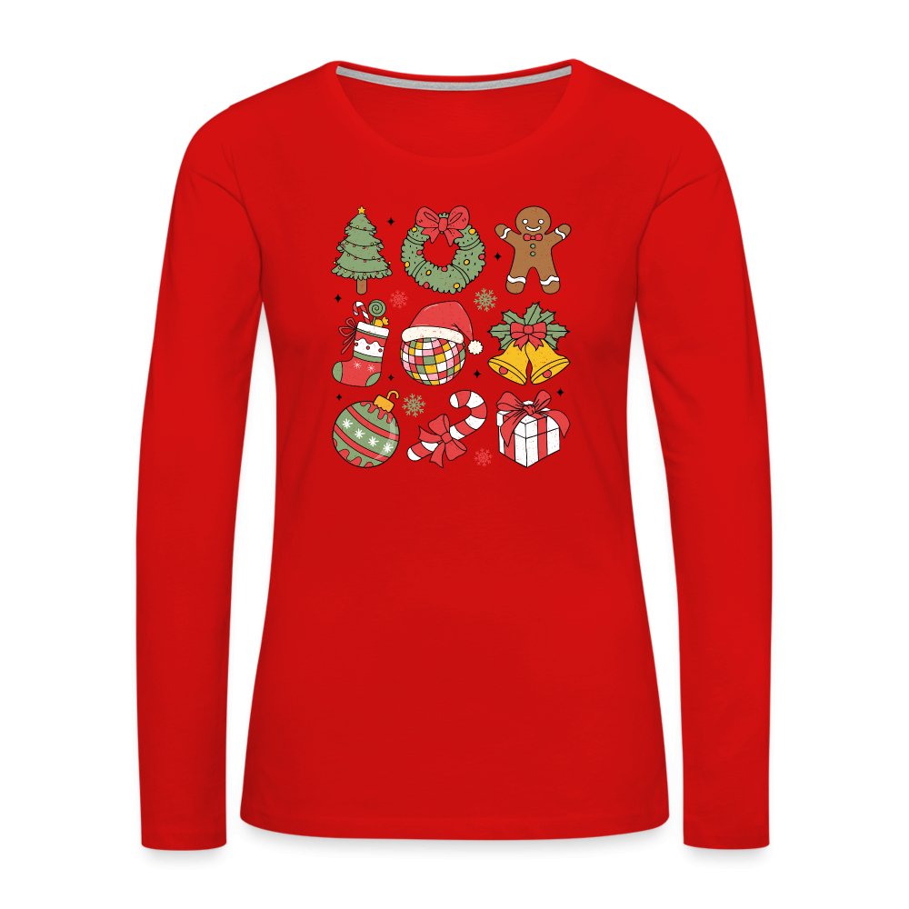 Christmas Themed Holiday Women's Premium Long Sleeve T-Shirt - white