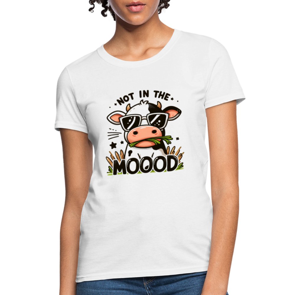 Cow Says Not In The Mood Women's Contoured T-Shirt - option1# - Women's T-Shirt | Fruit of the Loom L3930R