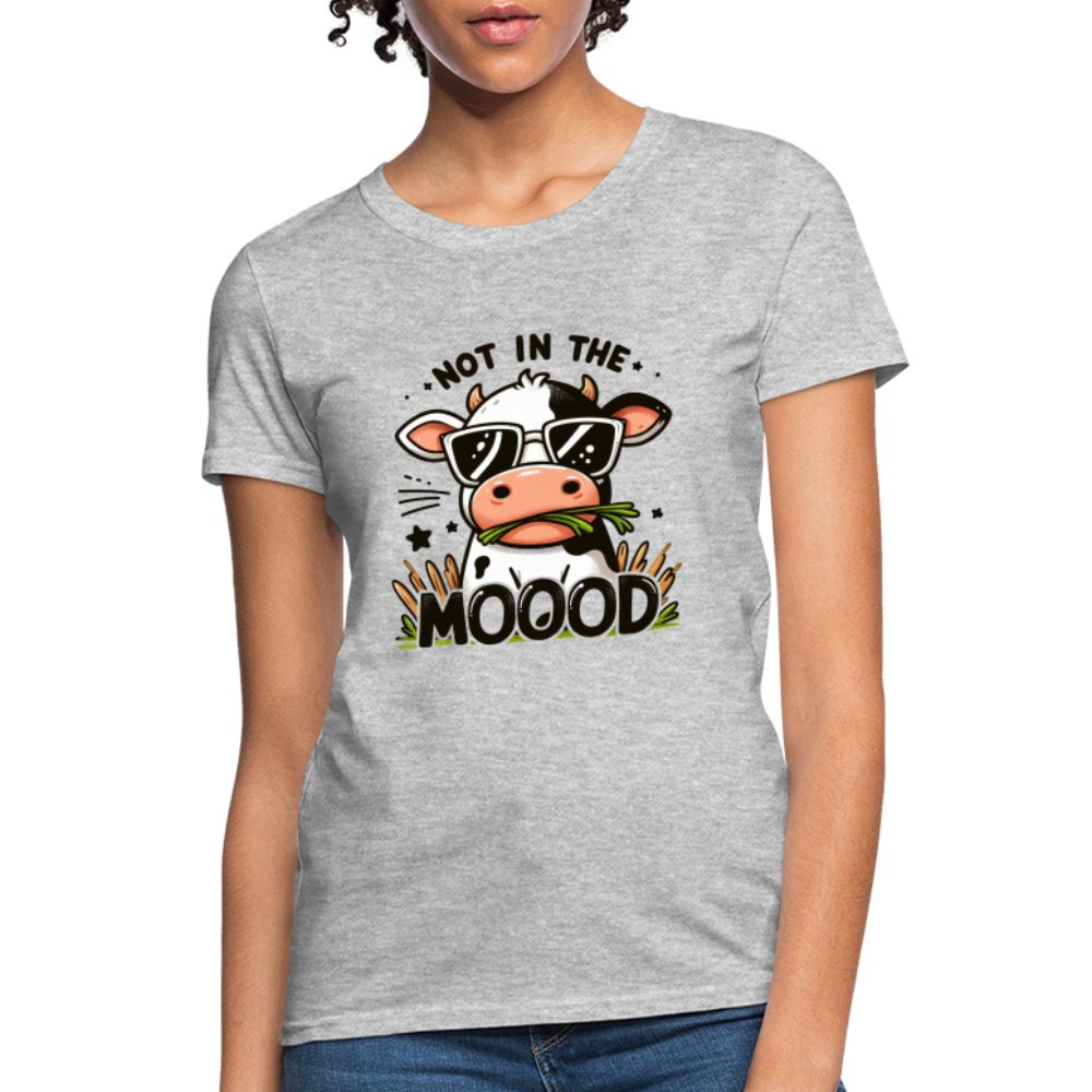 Cow Says Not In The Mood Women's Contoured T-Shirt - option1# - Women's T-Shirt | Fruit of the Loom L3930R