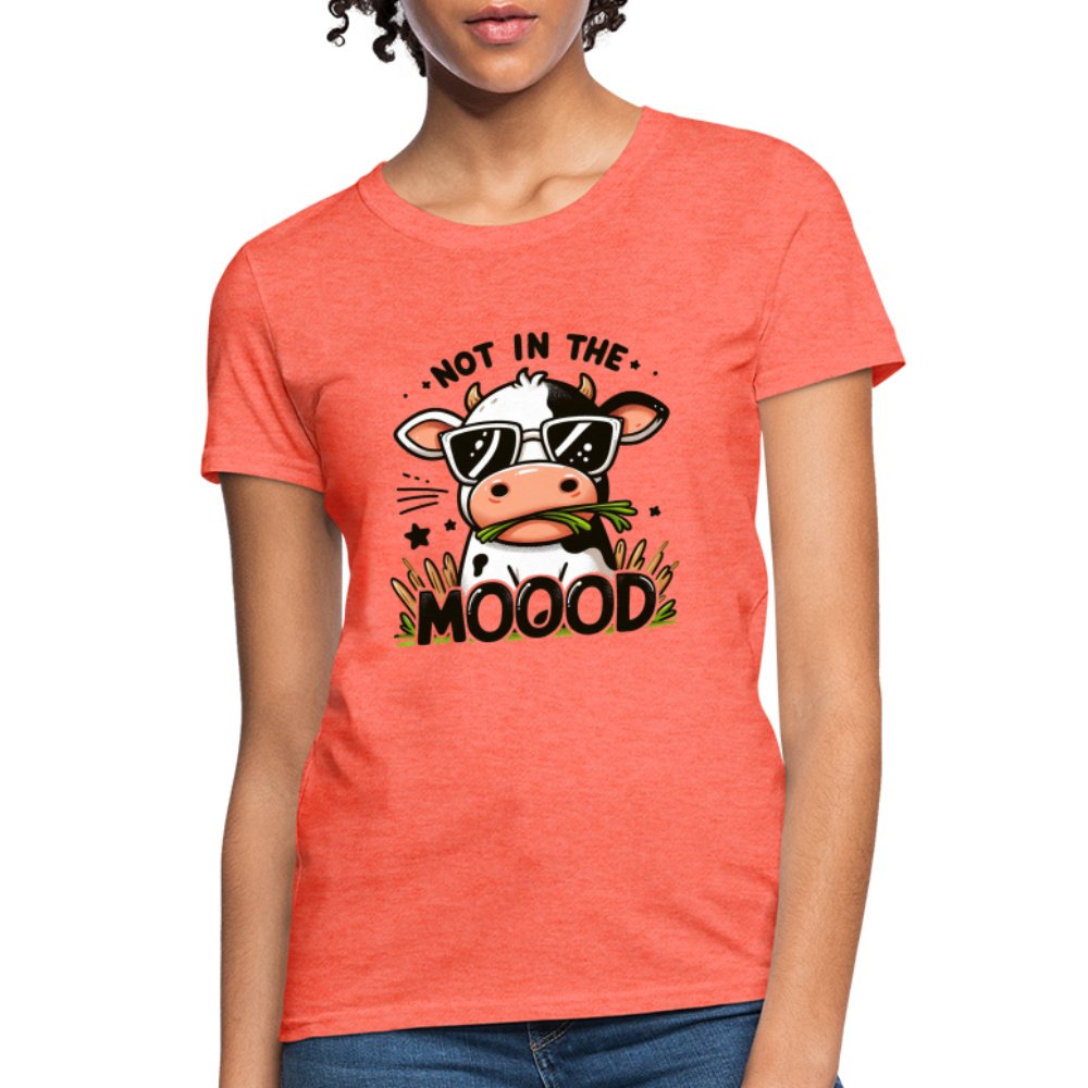 Cow Says Not In The Mood Women's Contoured T-Shirt - option1# - Women's T-Shirt | Fruit of the Loom L3930R