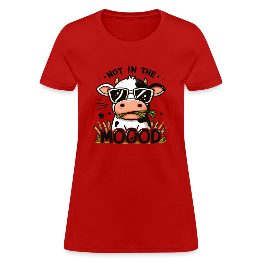 Cow Says Not In The Mood Women's Contoured T-Shirt - option1# - Women's T-Shirt | Fruit of the Loom L3930R