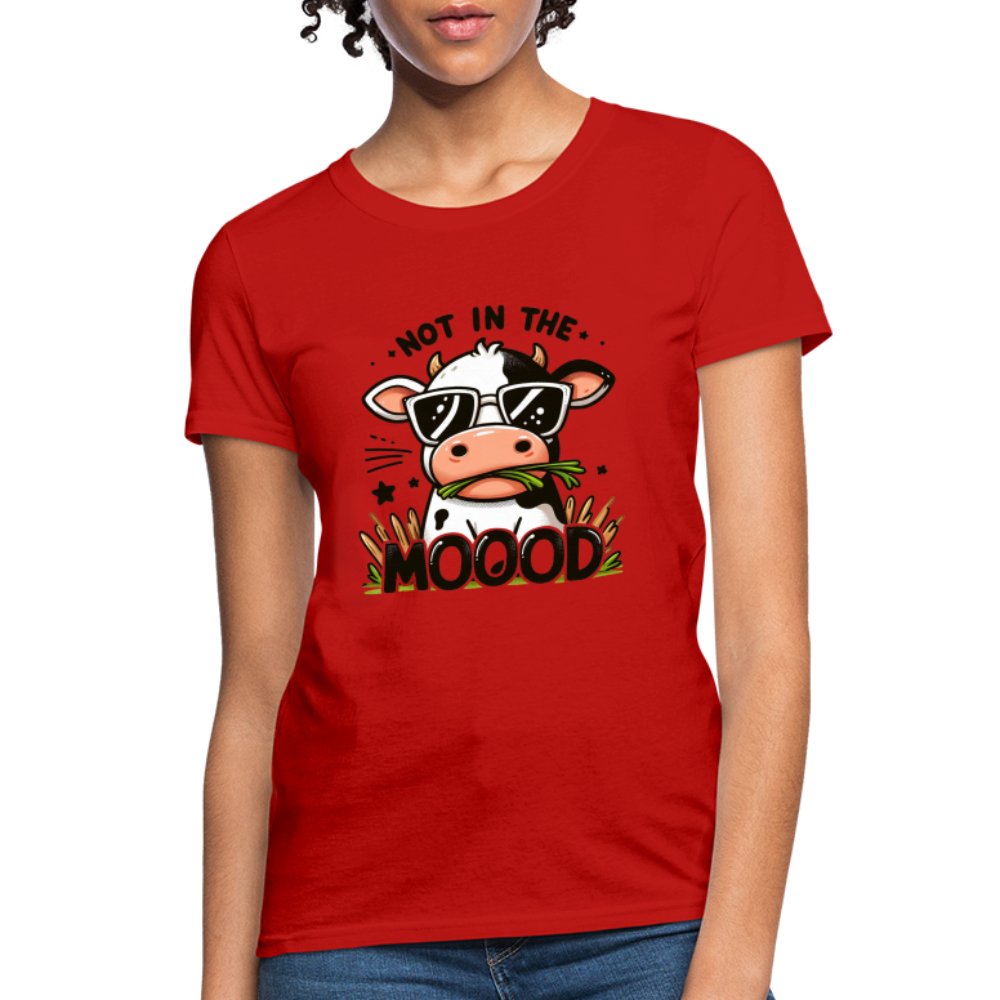 Cow Says Not In The Mood Women's Contoured T-Shirt - option1# - Women's T-Shirt | Fruit of the Loom L3930R