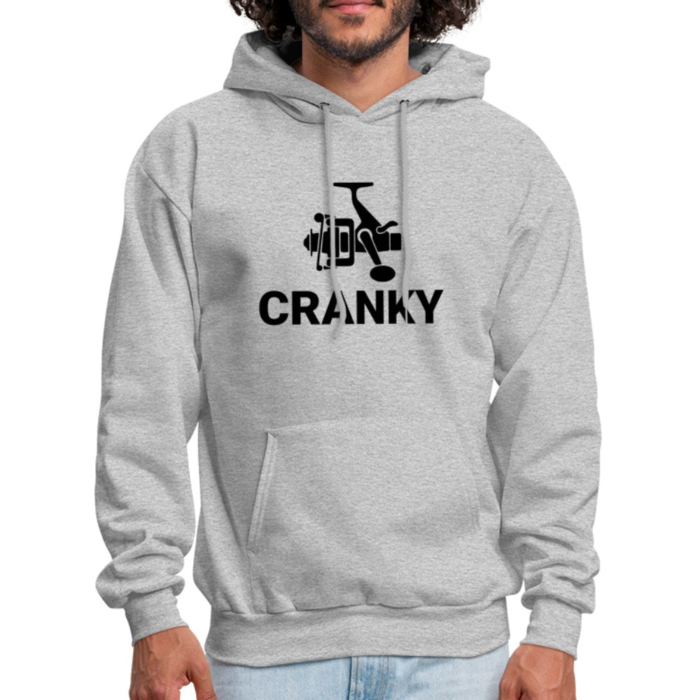 Cranky Hoodie (Fishing) - heather gray